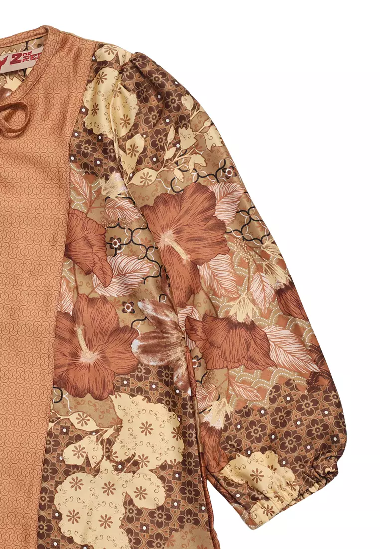 Baju Gamis Anak Perempuan Lentera Bunga Mocca - ADORABLE