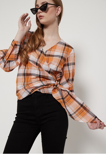 Jual Demira Roselin Plaid Blouse Yellow Original Zalora Indonesia