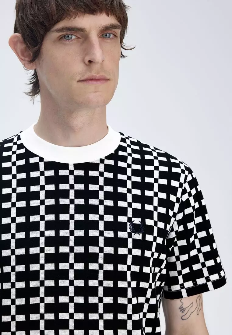 FRED PERRY : Geometric Jacquard Tシャツ Buy Fred Perry Fred Perry M9864 GEOMETRIC JACQUARD T-SHIRT