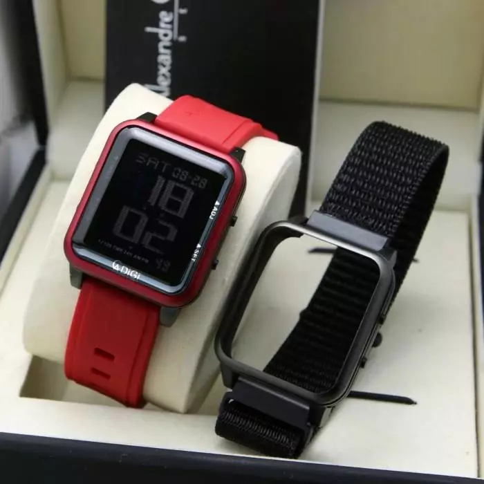 Alexandre Christie 9344 Karet Merah Dasar Hitam Cewek