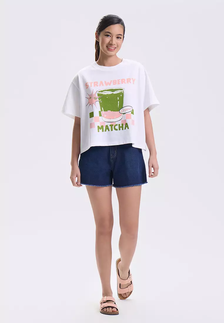 Strawberry Matcha Loose Graphic T-shirt