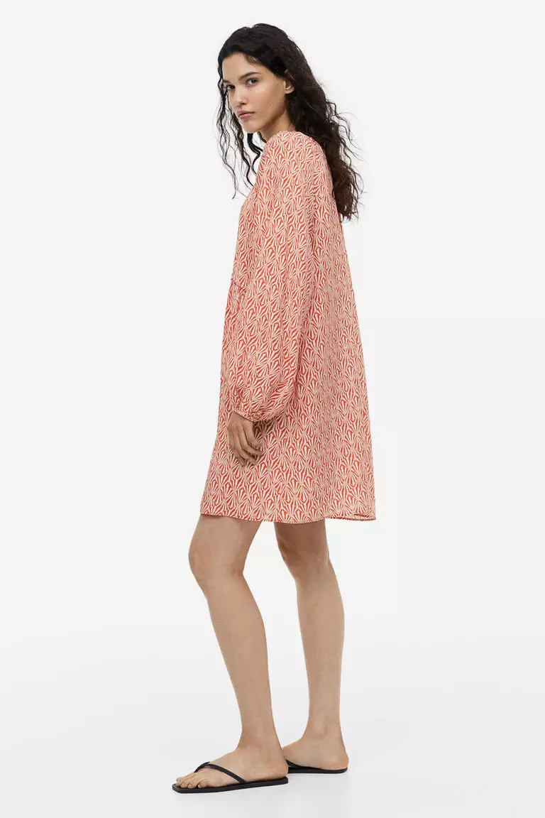 h&m a line dress Women's Chiffon Summer Pleated A Line Dress, Empire Waist, Floor Length,  Short Sleeve