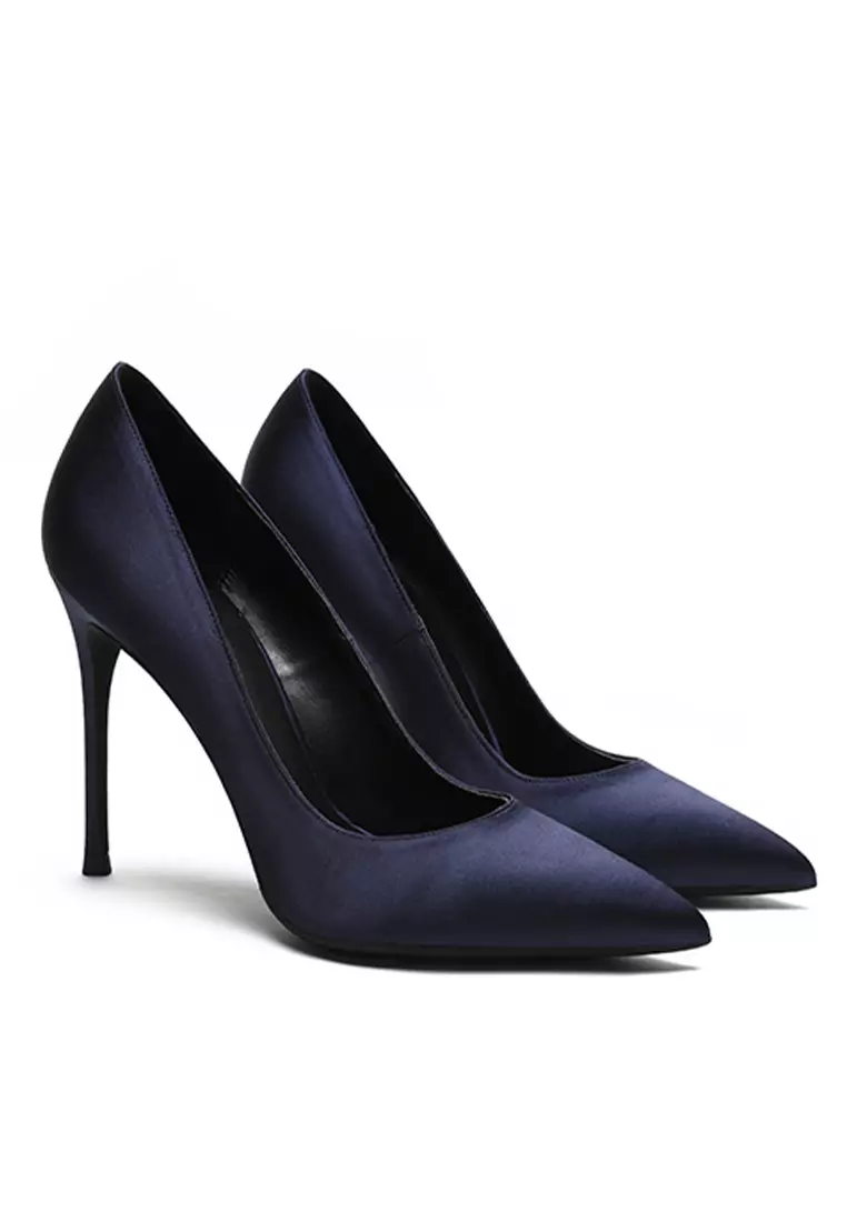10CM Silk Fabrics Pointed High Heel Shoes HZL213