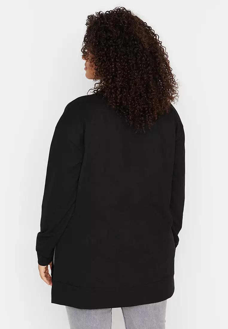 Black best sale thin sweatshirt