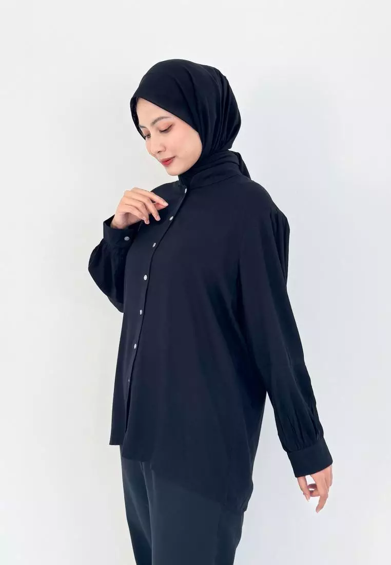 Kemeja Cotton Grenda [Hitam]