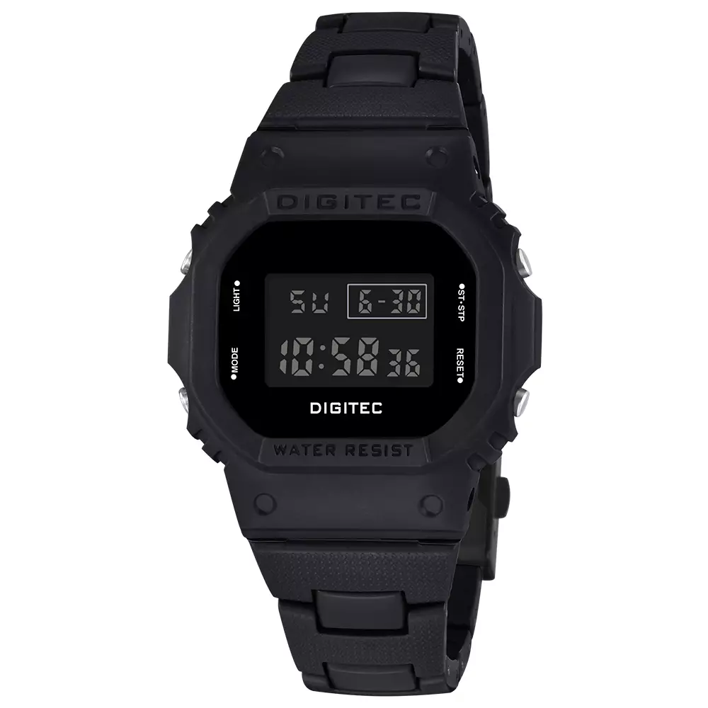 DIGITEC Jam Tangan Digital MDG-6054R with Digital Features BK-4B Black