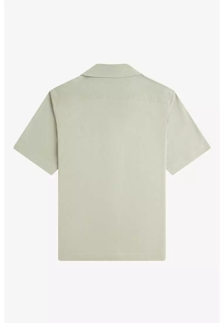 Fred Perry M1745 Compress Mesh Revere Collar Shirt (Seagrass)