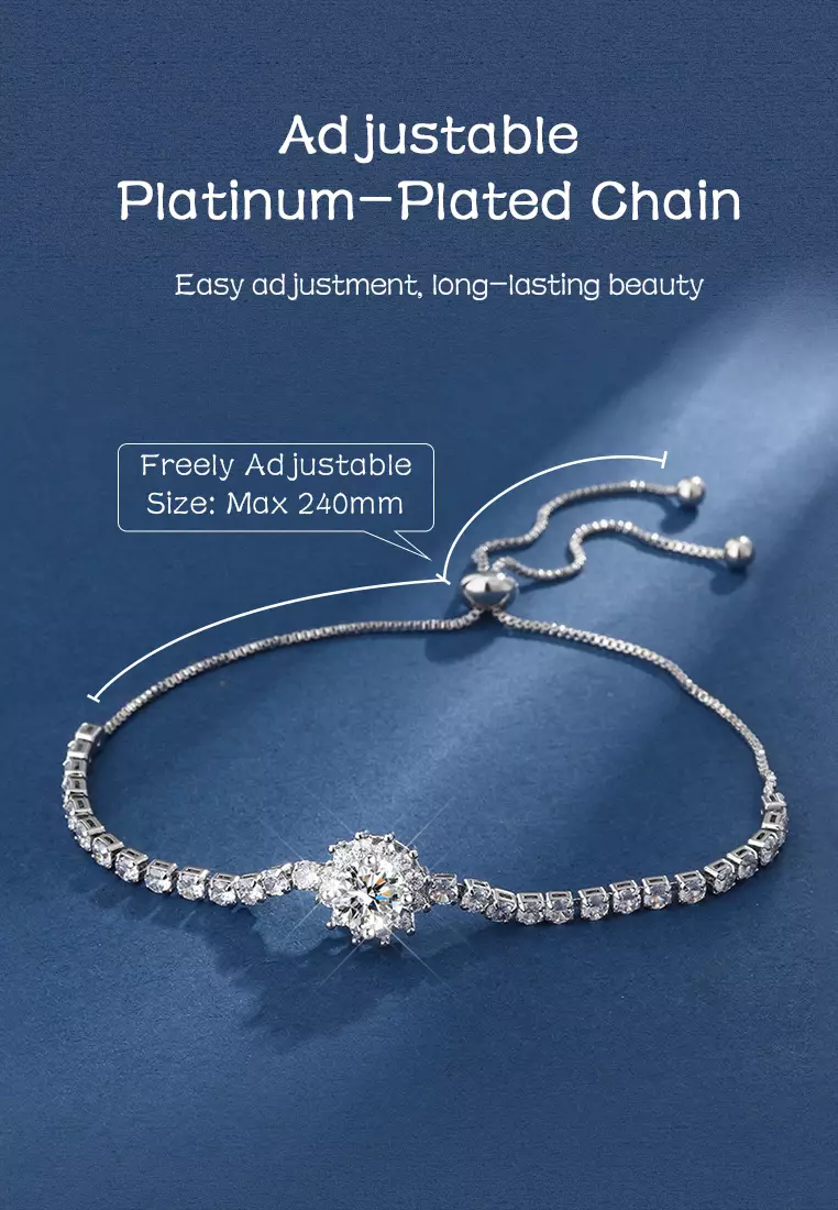 Gelang Wanita B001 Jewelry Dilapisi Platinum Fashion Elegant Bracelets Adjustable Cewek