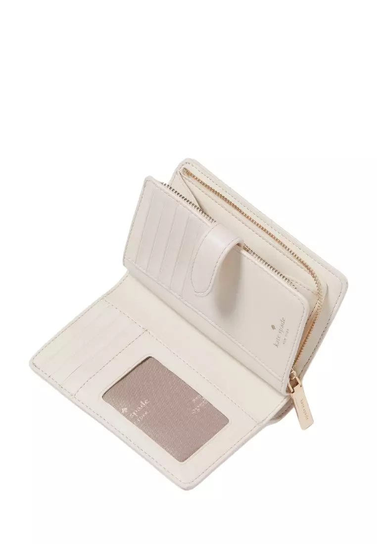 Jual Kate Spade KATE SPADE Carey Medium Compact Bifold Wallet Parchment