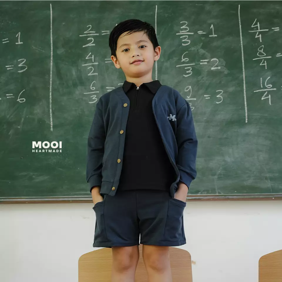 Mooi Celana Pendek Anak Luke Short Pants - Dark Grey