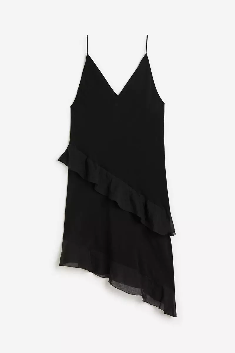 Buy H&M Flounced satin slip dress 2025 Online ZALORA