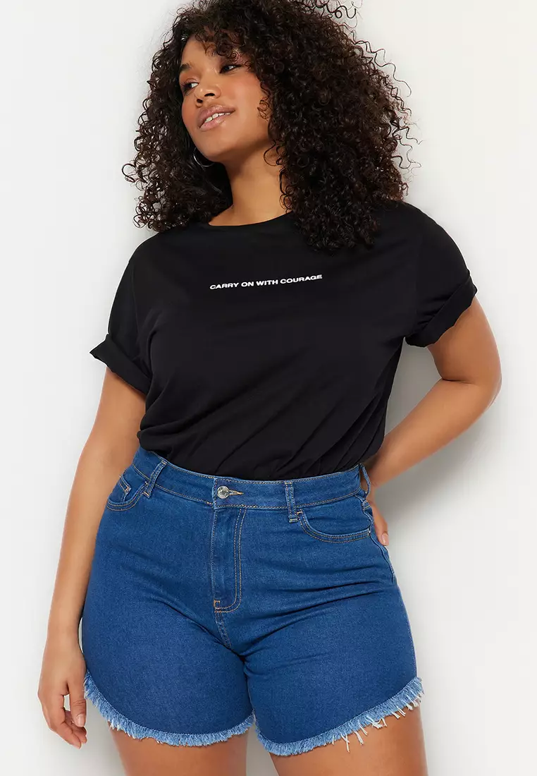 Plus Size Denim Shorts