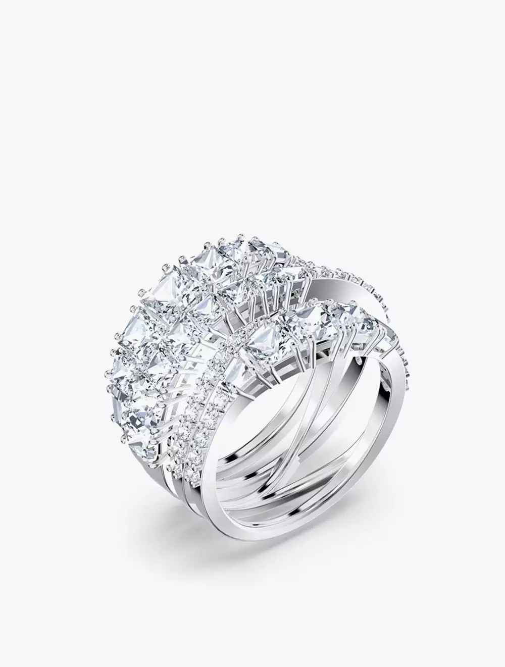 Jual Swarovski Twist Wrap Ring White Rhodium Plated 52 White