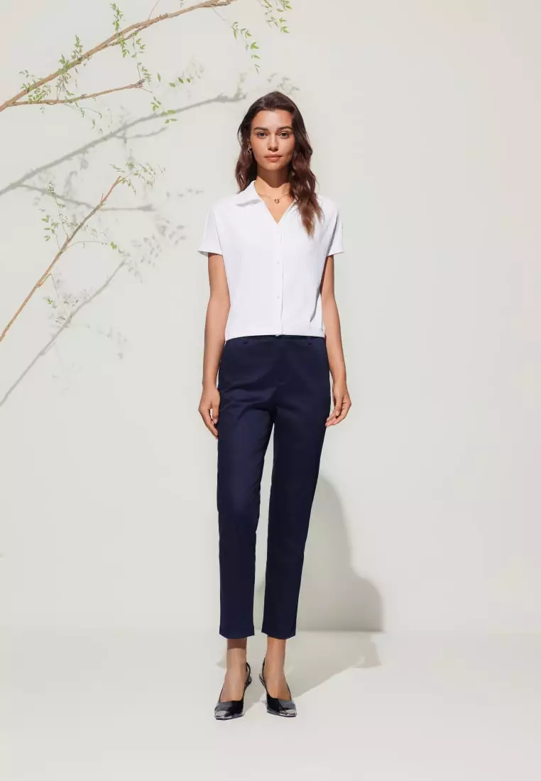 G2000 Cotton Blend Cropped Cigarette Casual Pants