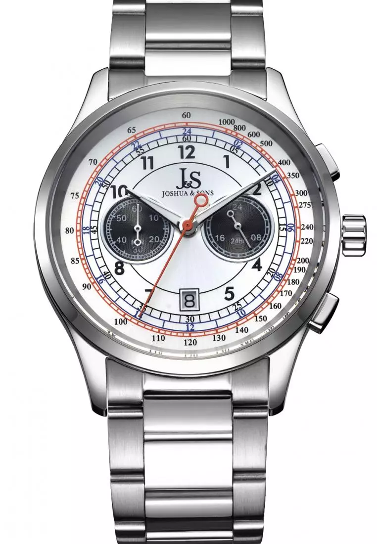 Joshua and Sons JS625-SS Silver Jam Tangan Pria Quartz Analog