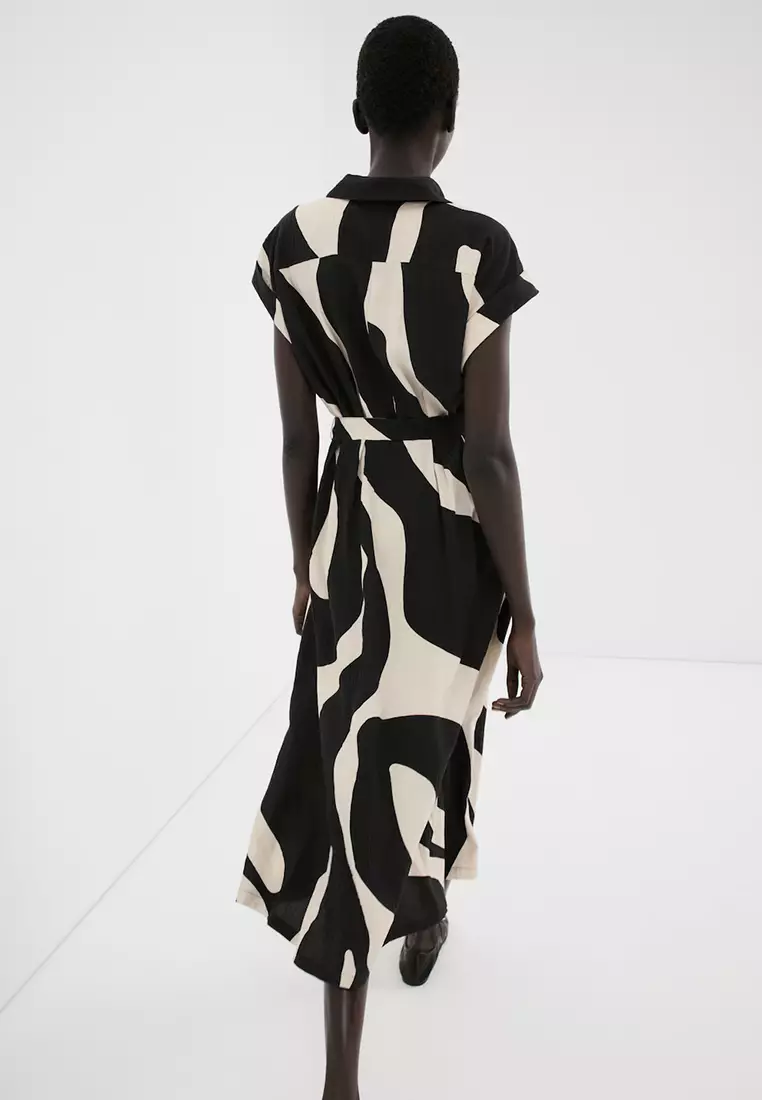 Long Printed Shirt Dress