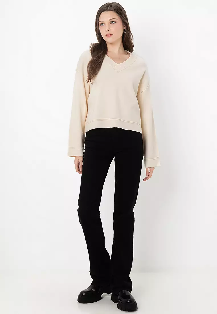 Vero Moda Rundhalspullover VMGOLD PPNG LS O-NECK PULLOVER GA Moon Rock Detail W Melange