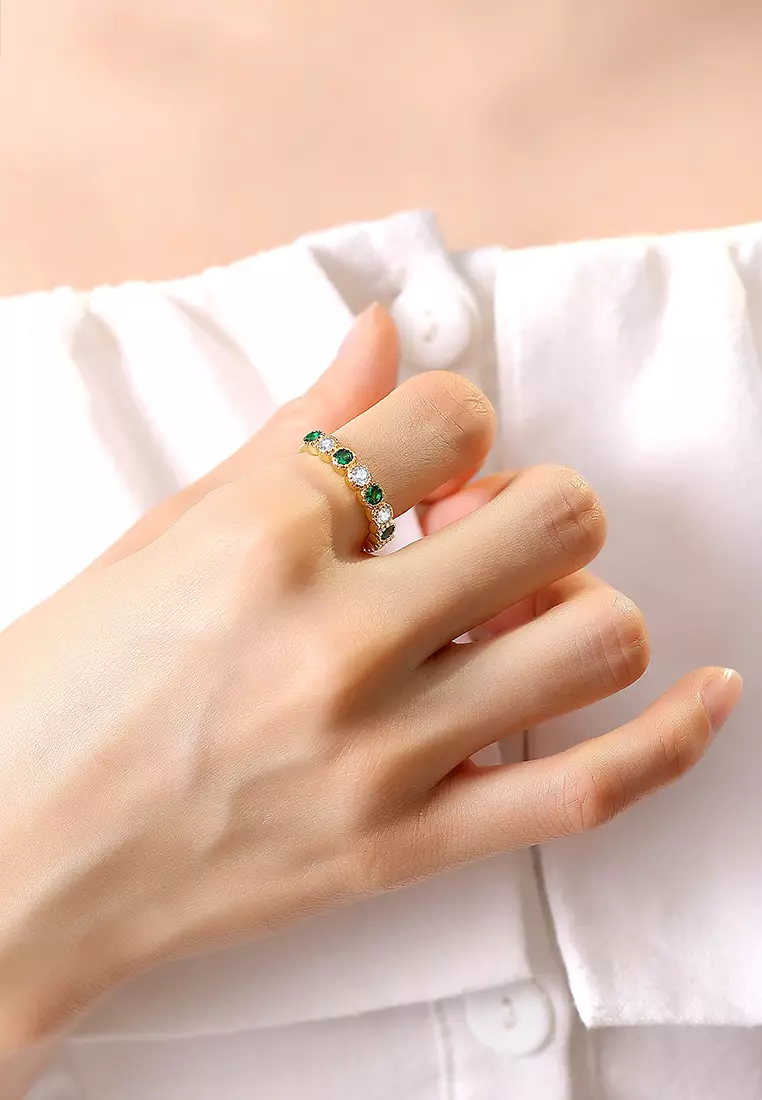 Cincin Wantia Titanium Zircon 5A Korea Vintage Free Size Perhiasan Wanita Cincin Cewek Original