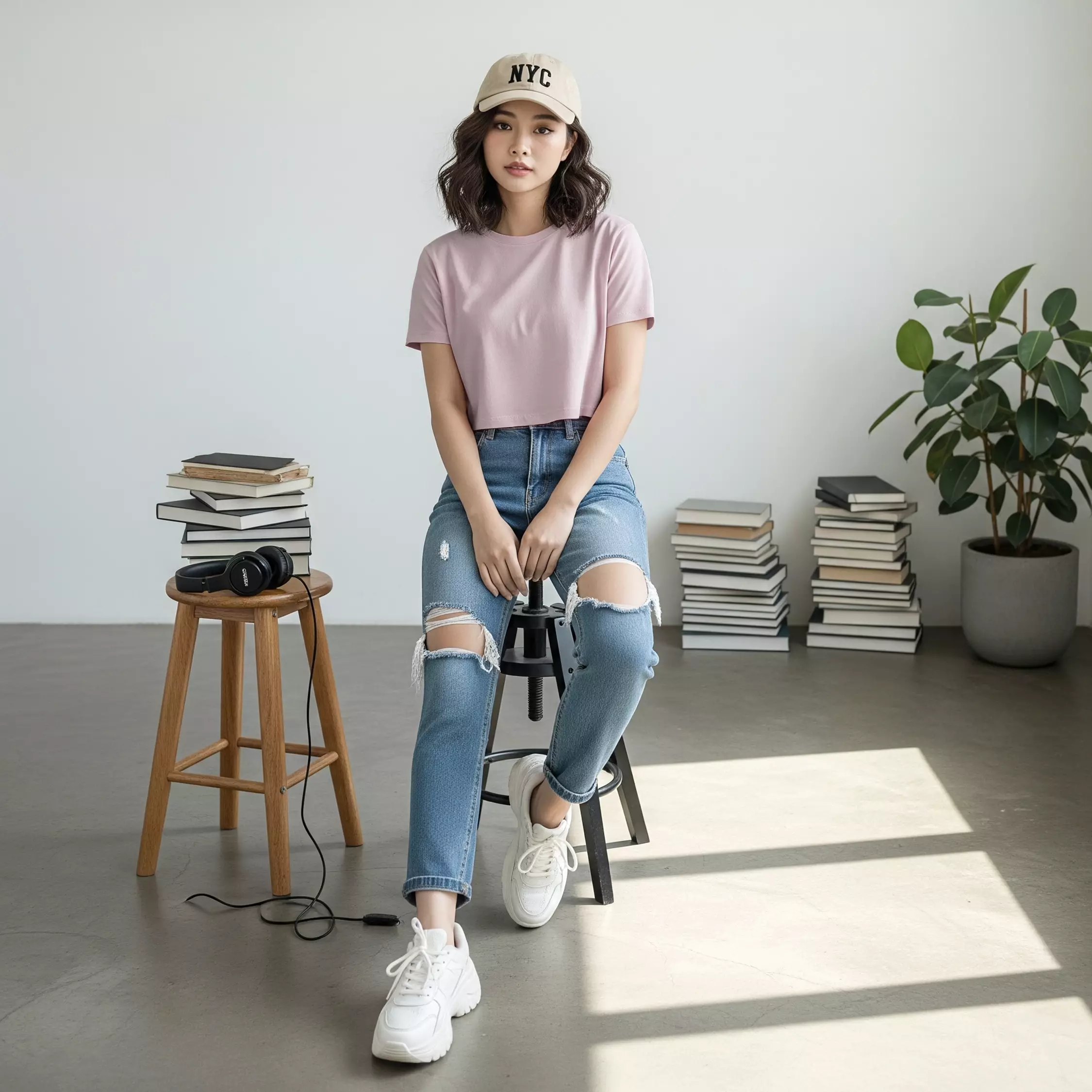 Kale VIONA DUSTY LILAC / Atasan Crop Wanita / Kaos Wanita / Baju Cewek