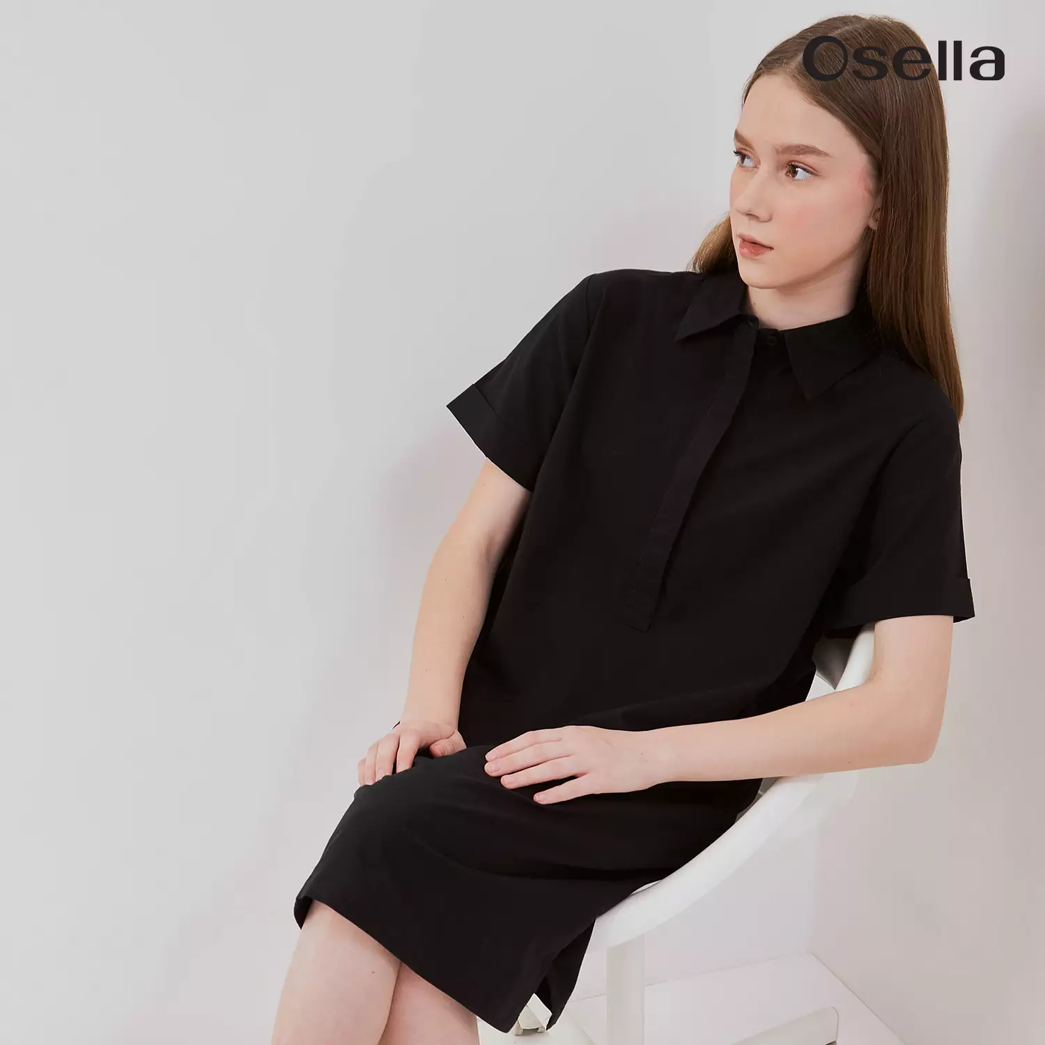 Osella Short Sleeve Polo Collared Mini Dress 2156500143 | Mini Dress Polo Lengan Pendek Perempuan