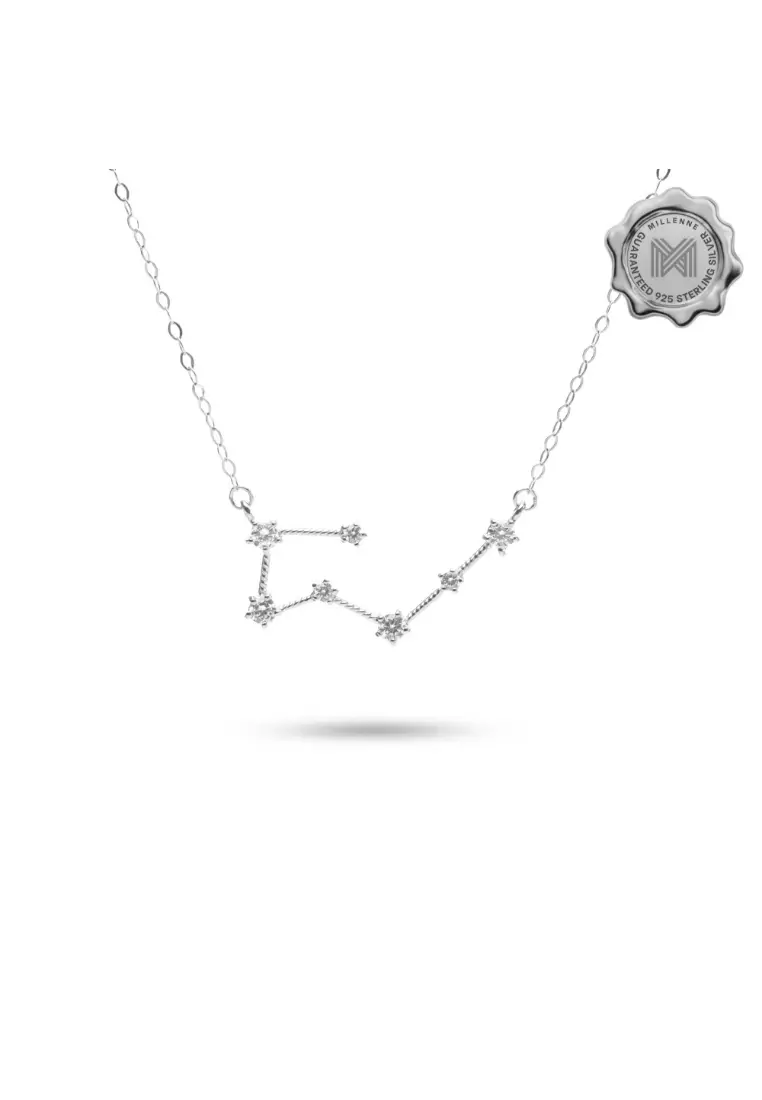 Match The Stars Taurus Constellation Silver Necklace with 925 Sterling Silver