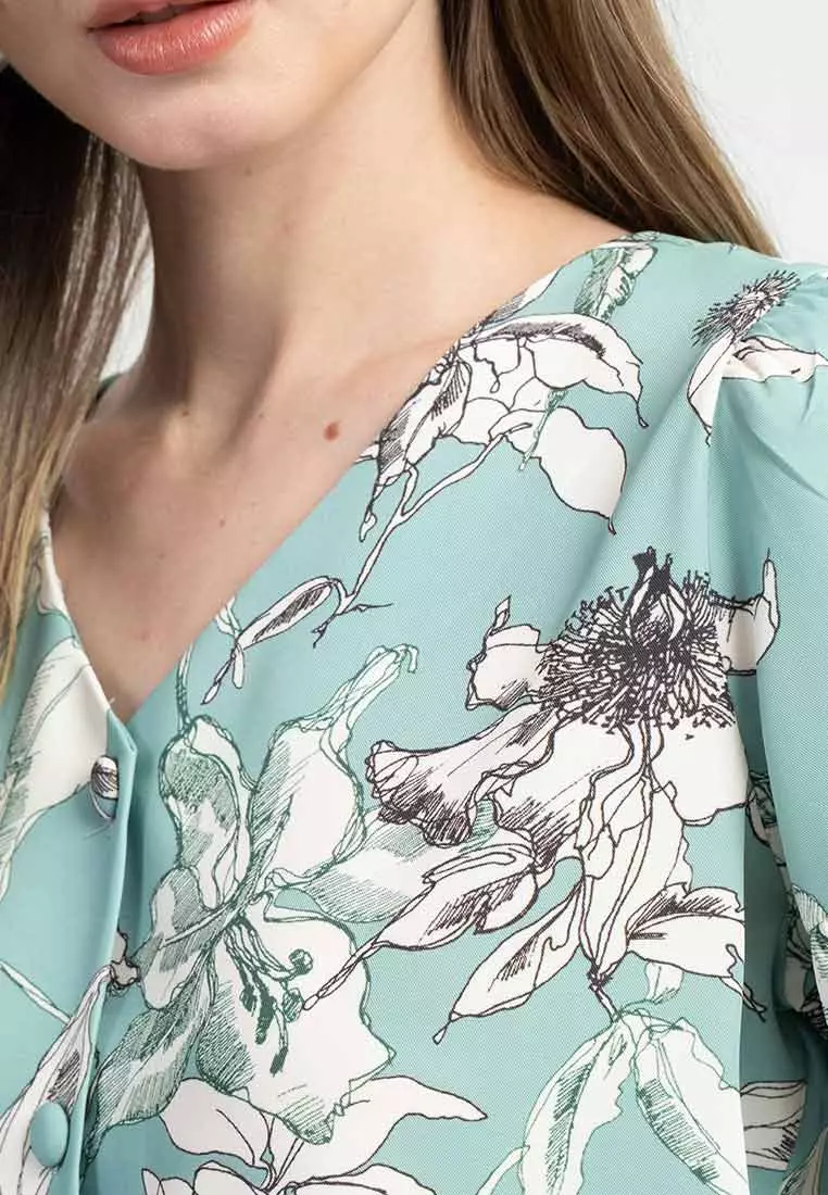Nadine Floral Button-Up Blouse