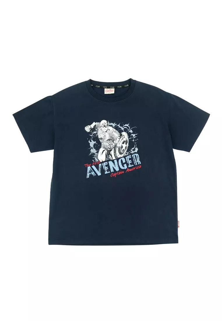 Boys Licensed Oversize Graphic T-Shirt "Captain America Graphite"