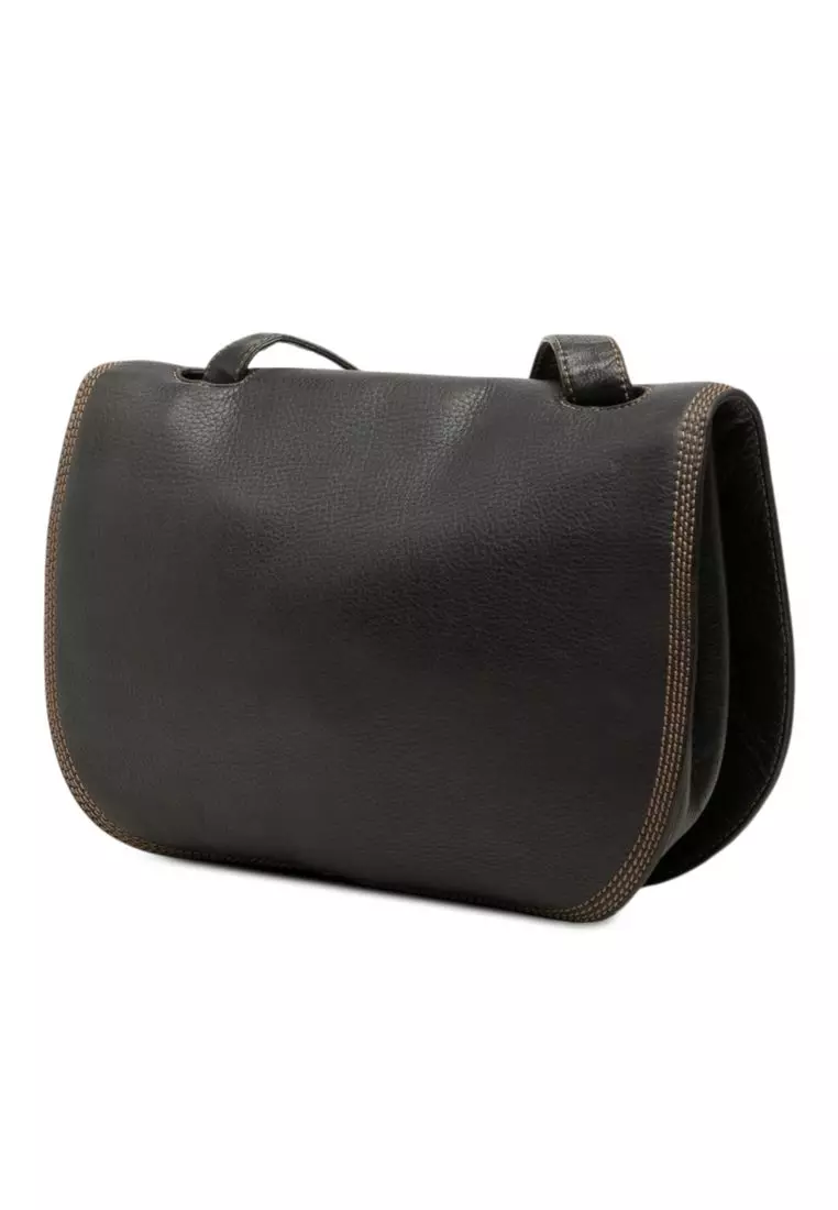Pre-Loved Loewe Leather Anagram Flap Crossbody