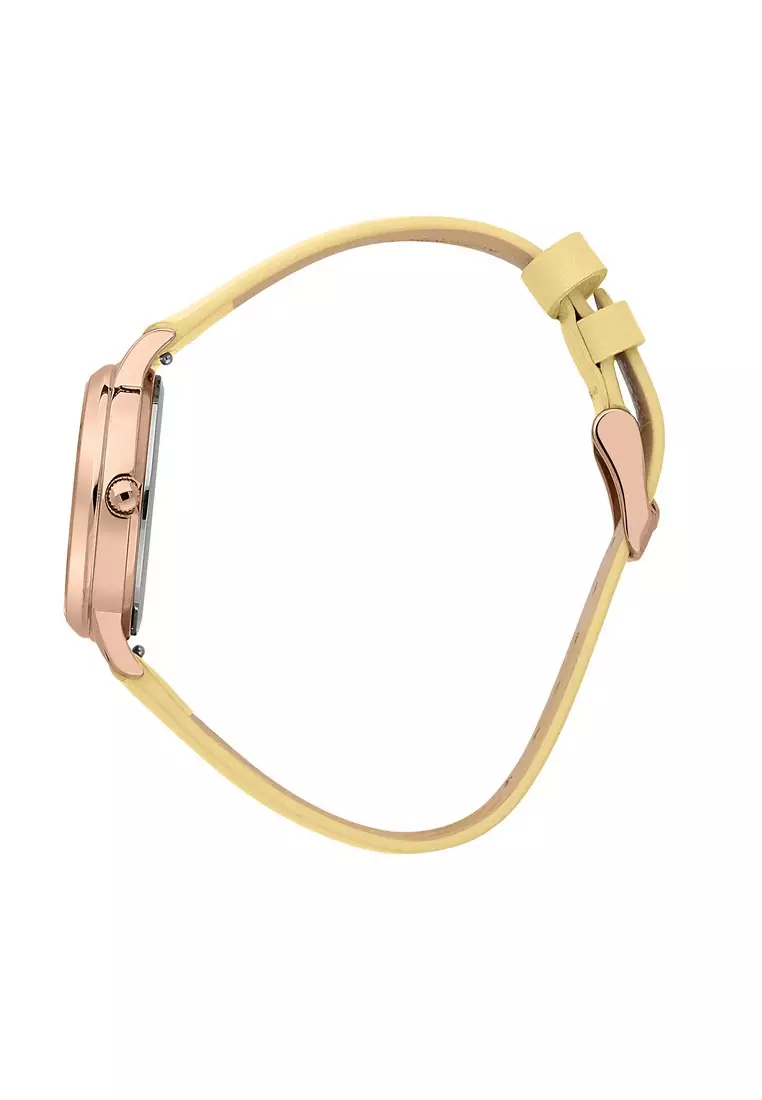 [Sustainable Watch] Oui & Me Fleurette 32mm Women's Yellow Recycled Leather Quartz Watch ME010377