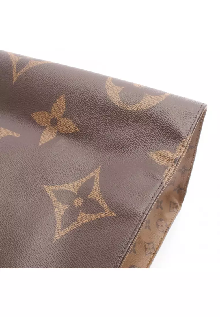 Pre-Loved Louis Vuitton on-the-go GM monogram giant monogram reverse Shoulder bag PVC leather Brown light brown