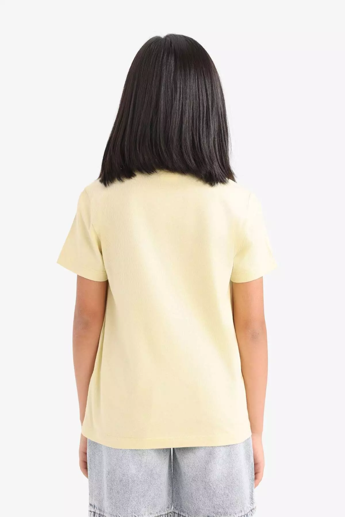 Girl's Crew Neck Printed Short Sleeve T-Shirt E0351A825Sm