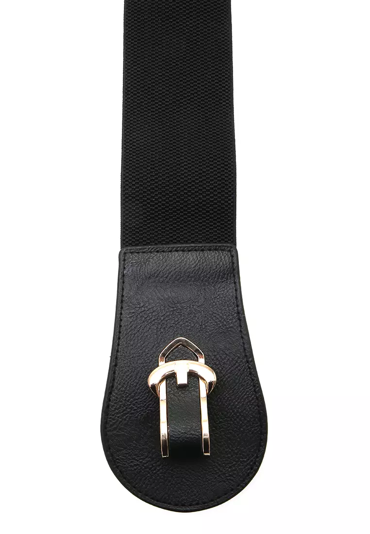 Imani Ikat Pinggang Fashion Wanita Wide Waist Belt Material Leather ORIGINAL - Gold