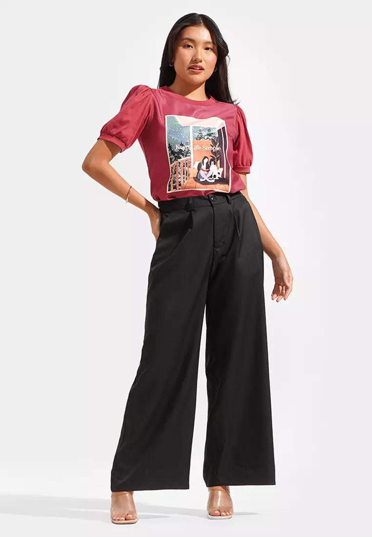 Buy ForMe Pleated Wide Leg Trousers 2024 Online