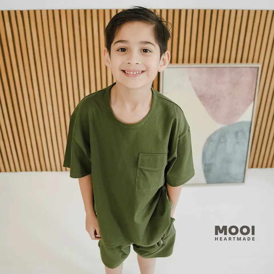 Mooi Kaos Anak Laki-Laki Renzo T-Shirt Tee - Brown