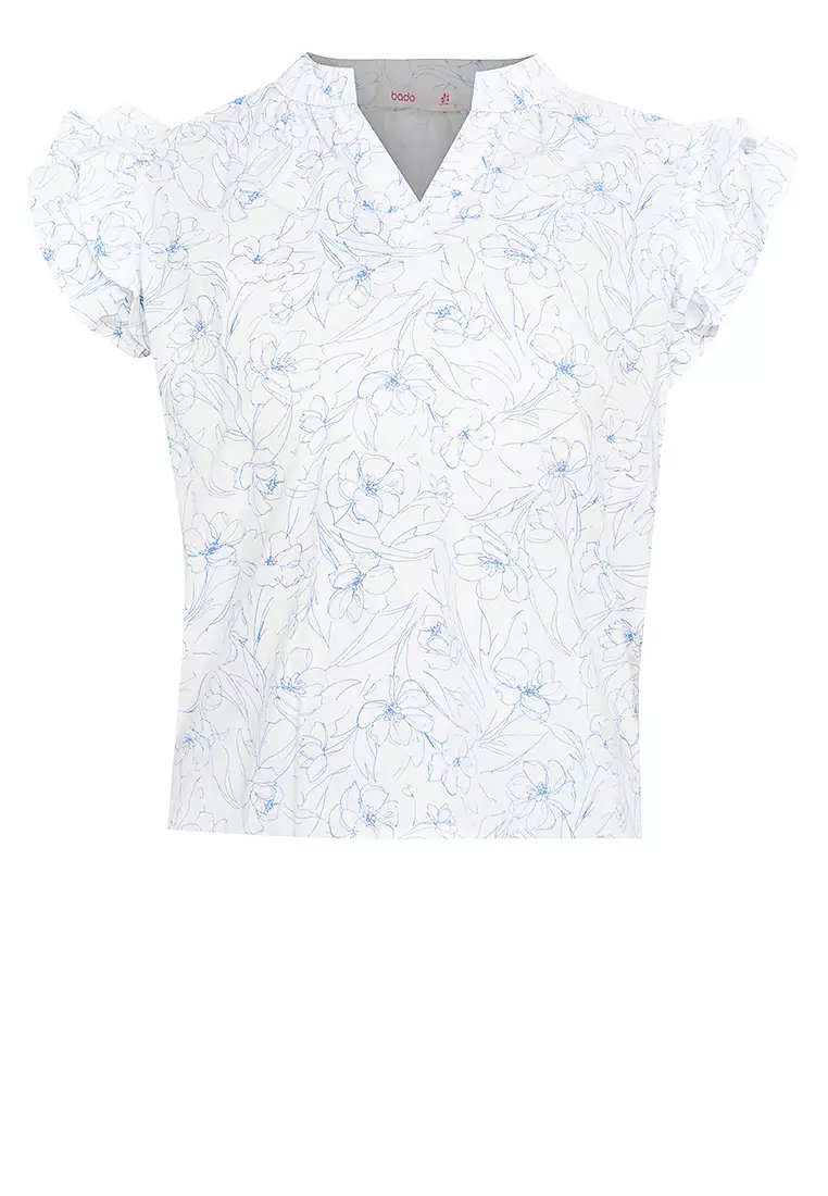 Latisha Butterfly Sleeves Floral Blouse