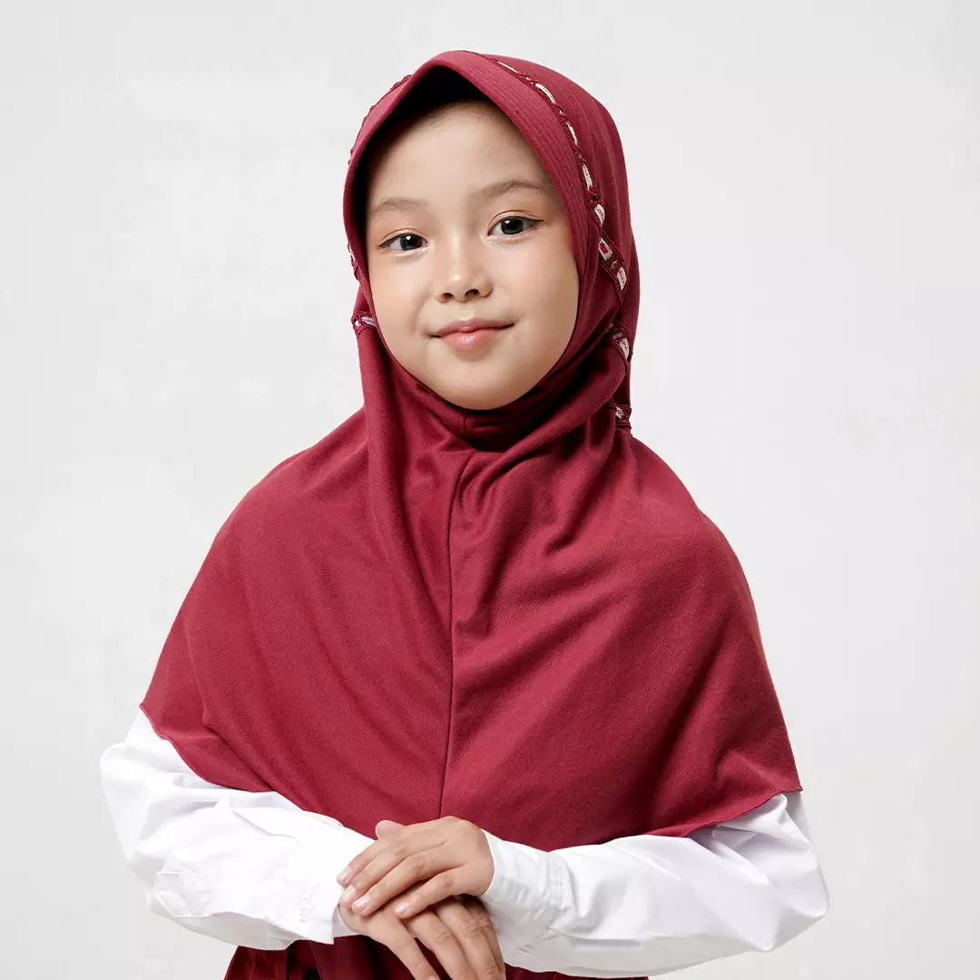Rabbani - Jilbab / Hijab / Kerudung Sekolah Instan Hilux Exclusive - Merah Ati S