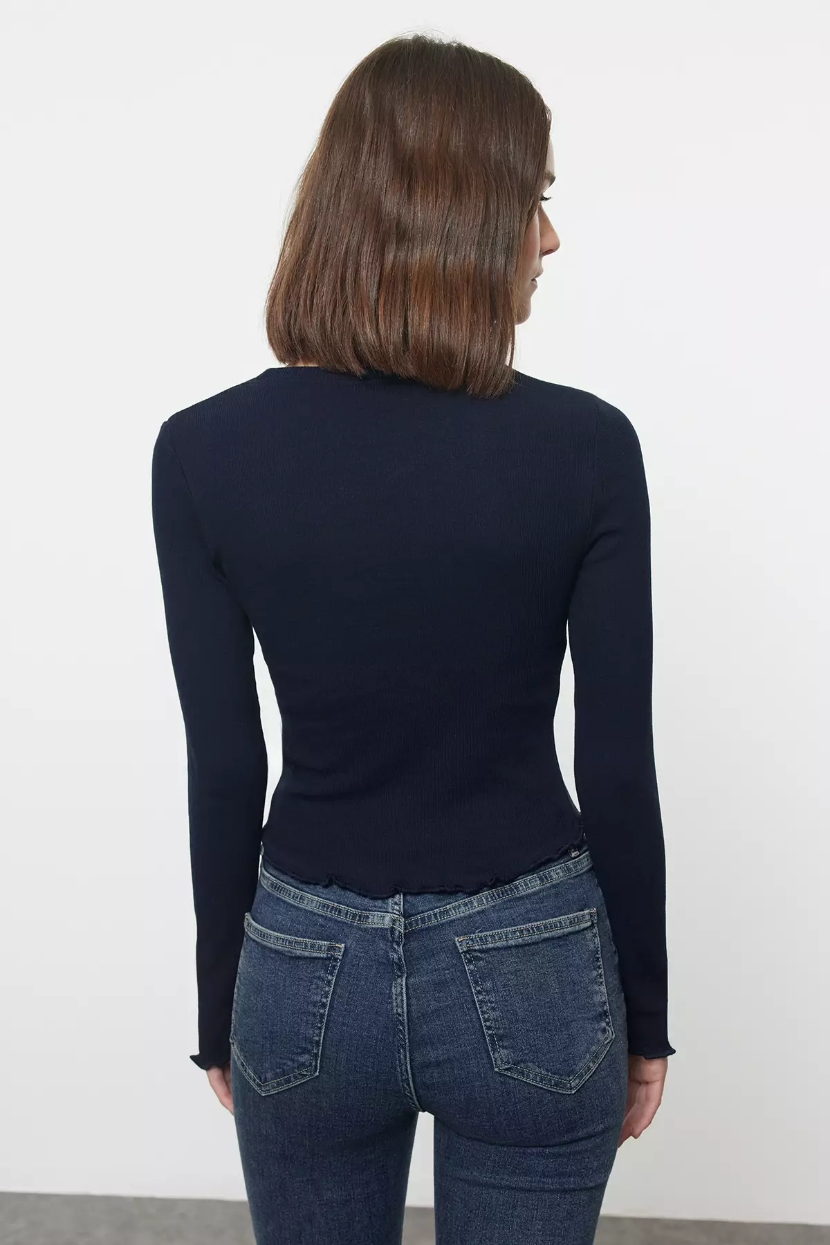 Rib Long Sleeves Top