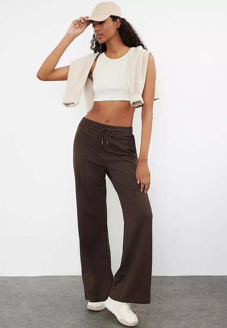 Elastic Wide Leg Pants