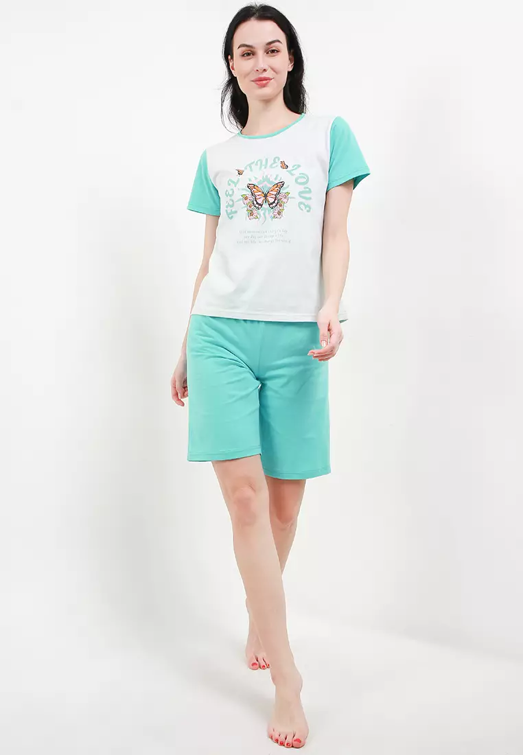 Pyjama Baju Tidur Short Sleeve Short Pants Sleepwear
