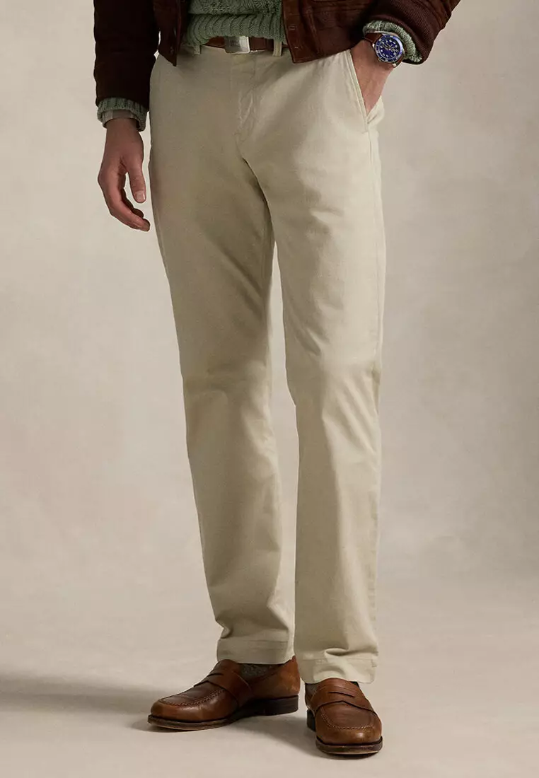 Stretch Straight Fit Washed Chino Pant