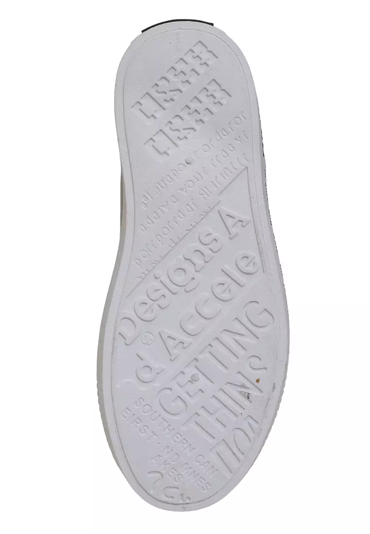 Anando Sepatu Sneakers Pria Motif Gambar Casual Shoes Stylish Design Material Leather ORIGINAL - Gray