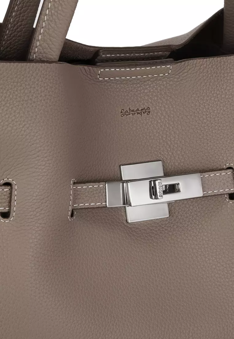 SAOIRSE Soft Structural Belt Tote Bag - Elephant Grey