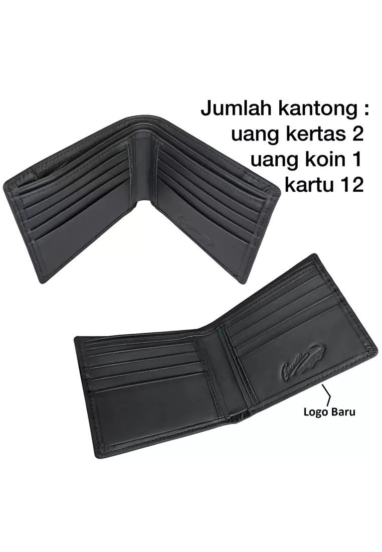 Crocodile 883BY Dompet Pria Men Wallet Leather Kulit Original - Hitam