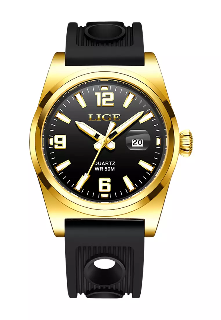 Gold watch rubber strap best sale