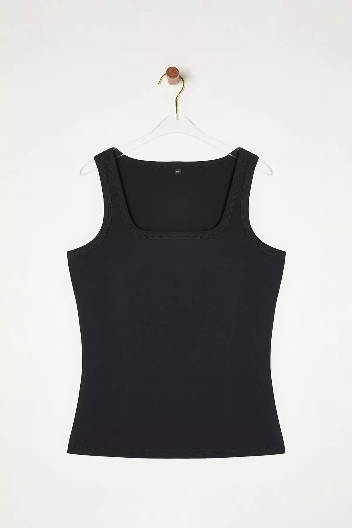 Anthracite Square Neck Soft Bodycon Plus Size Knitted Undershirt