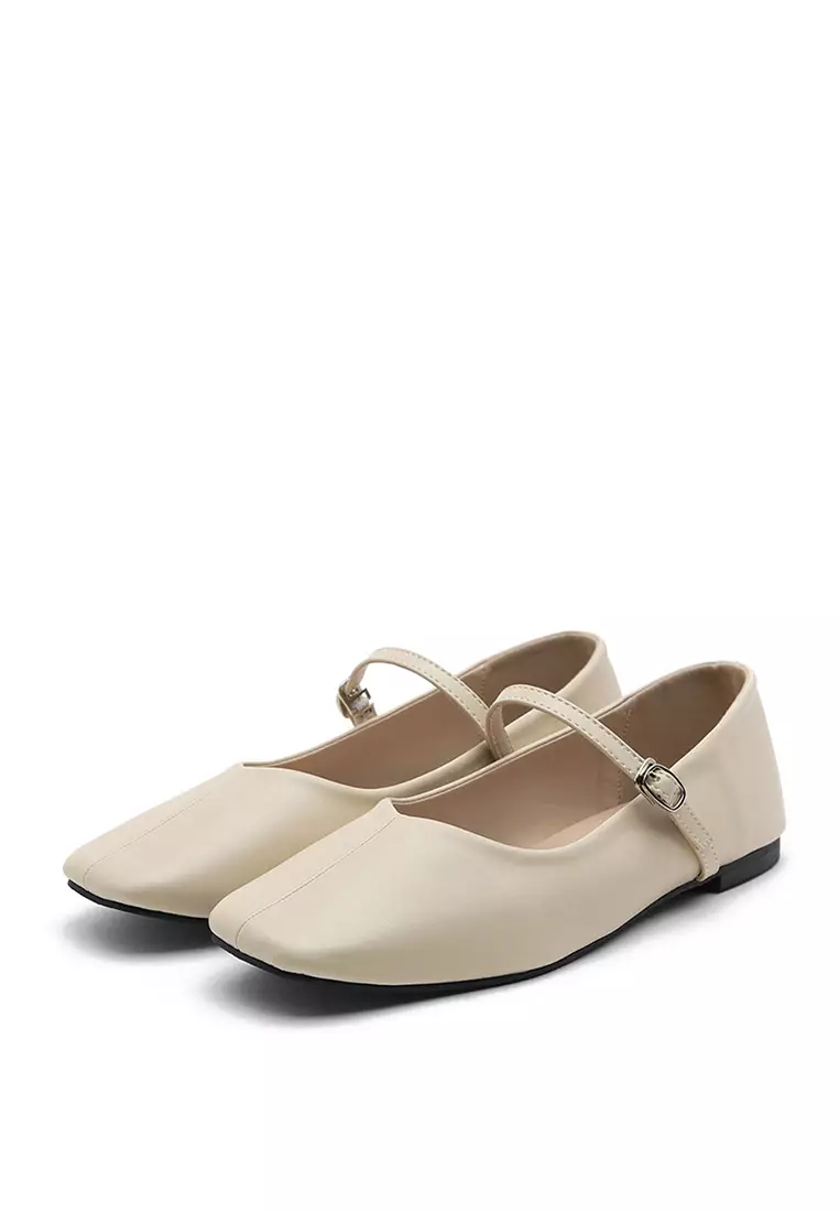 Melliji Maryjane Flats (1cm) - Ivory