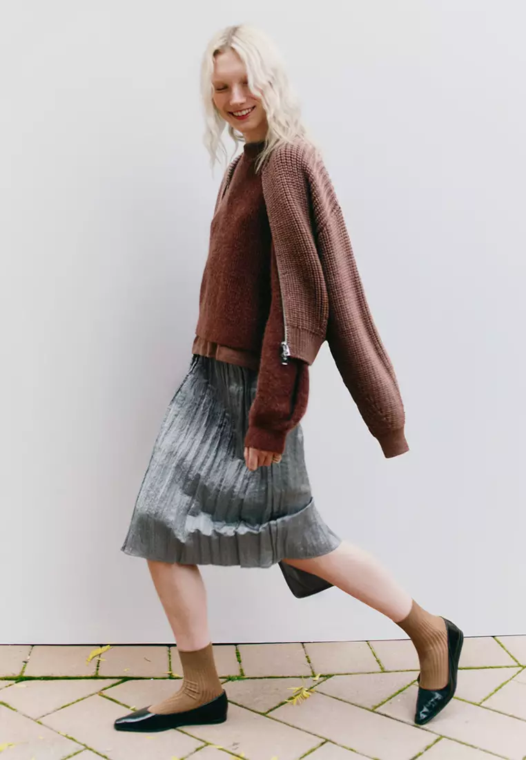 Knee-Length Crêpe Skirt