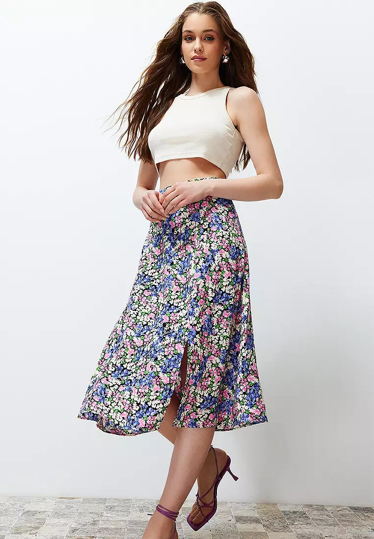 Slit Midi Skirt