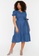 Trendyol blue Plus Size Waist Tie Woven Dress 4879FAA1BA819AGS_4