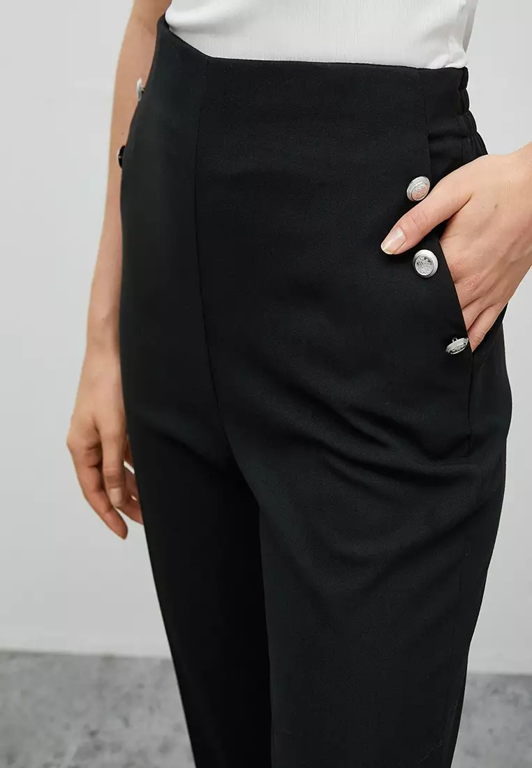High Waist Button Pants